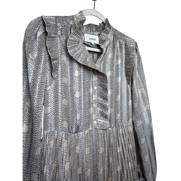 ba&sh Paris Pleated Midi Dress US Sz. 6 - Picture 8 of 12